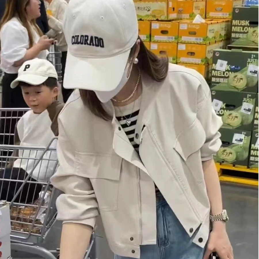 现货 新款 休闲小皮衣 外套女 宽松显瘦机车服时尚短款洋气