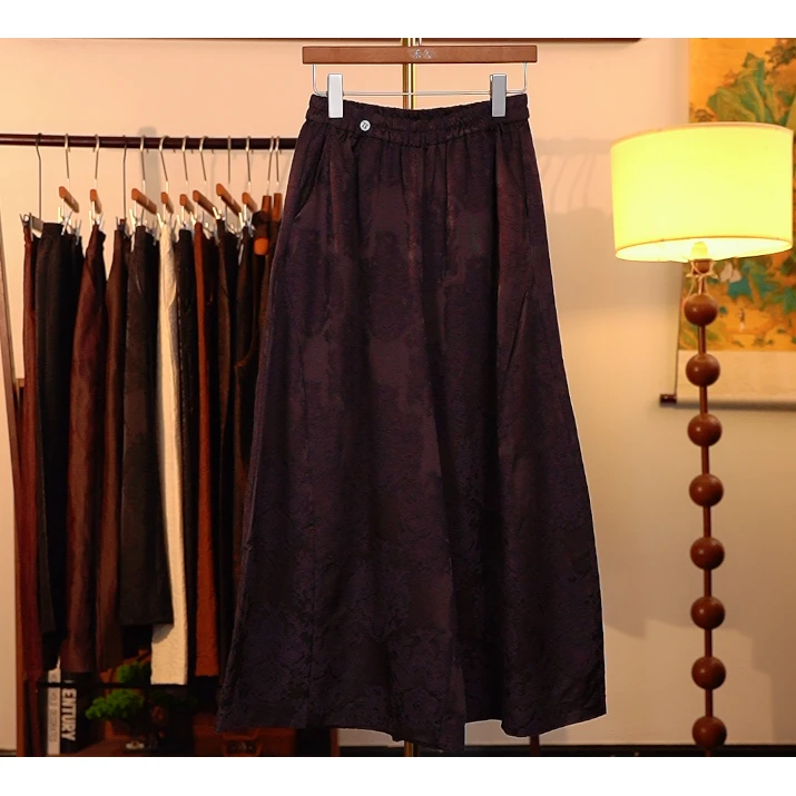 【雨弦弹涧-阔腿裤】中式重工阔腿裤4428