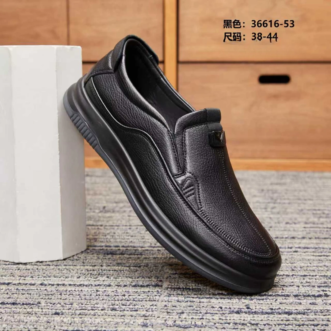 【店铺新品】HUAERTAI真皮皮鞋秋季男士男士冬季软底工装皮鞋黑色