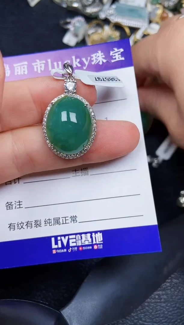 翡翠银S925镶嵌颈饰2650