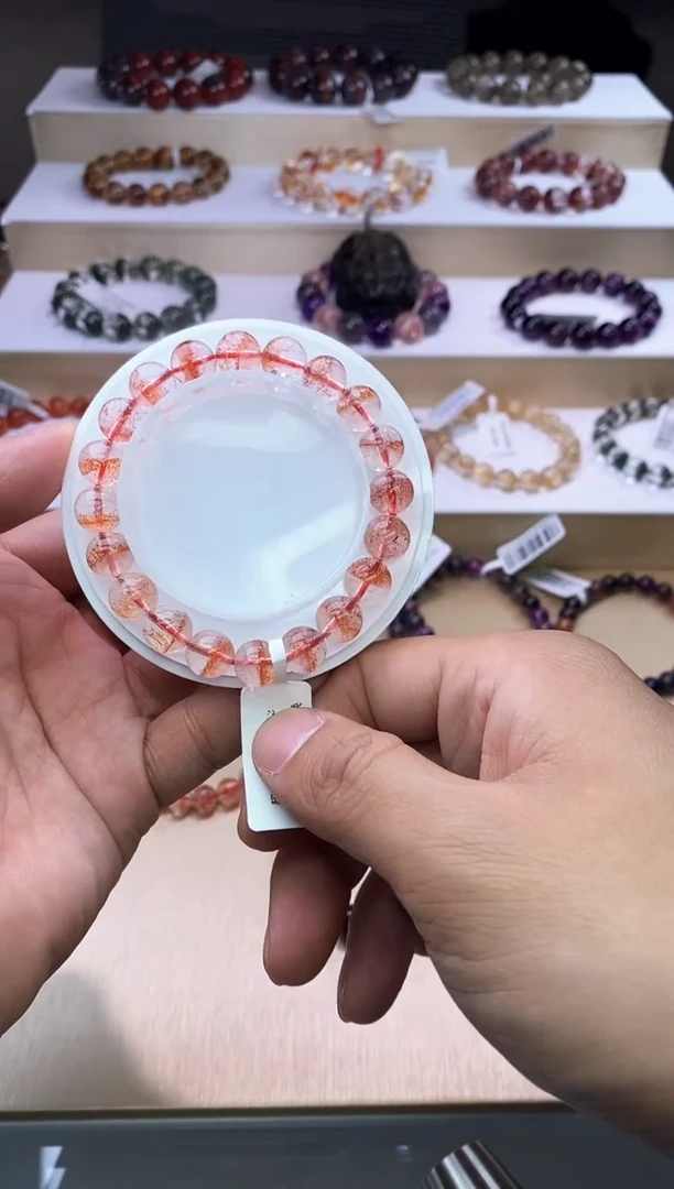 【闪购商品】水晶手链未镶嵌芬达金草莓超七单圈9m+