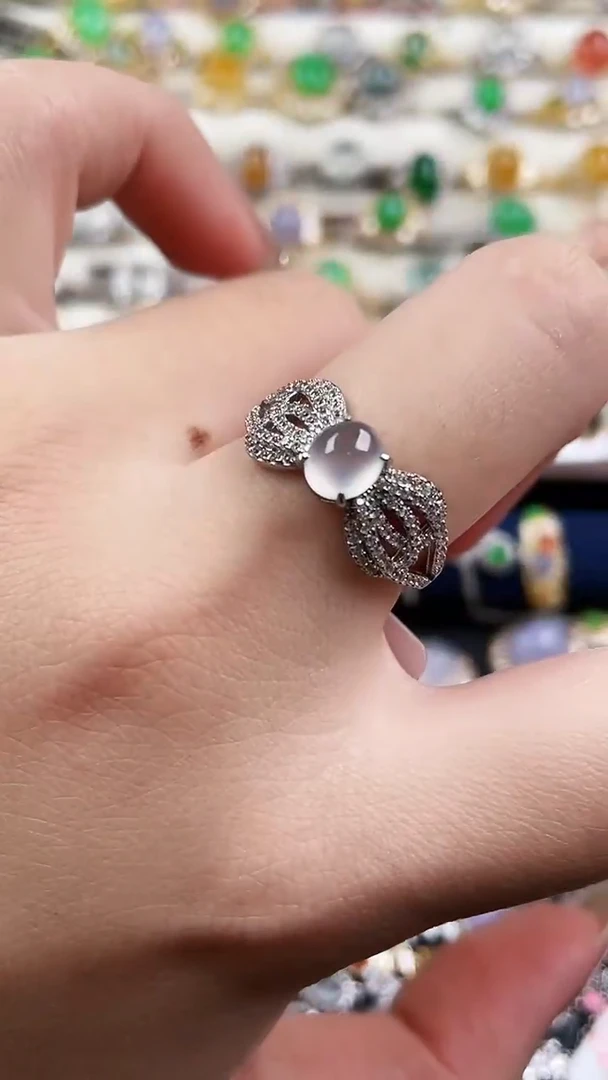 银S925镶嵌戒指翡翠50