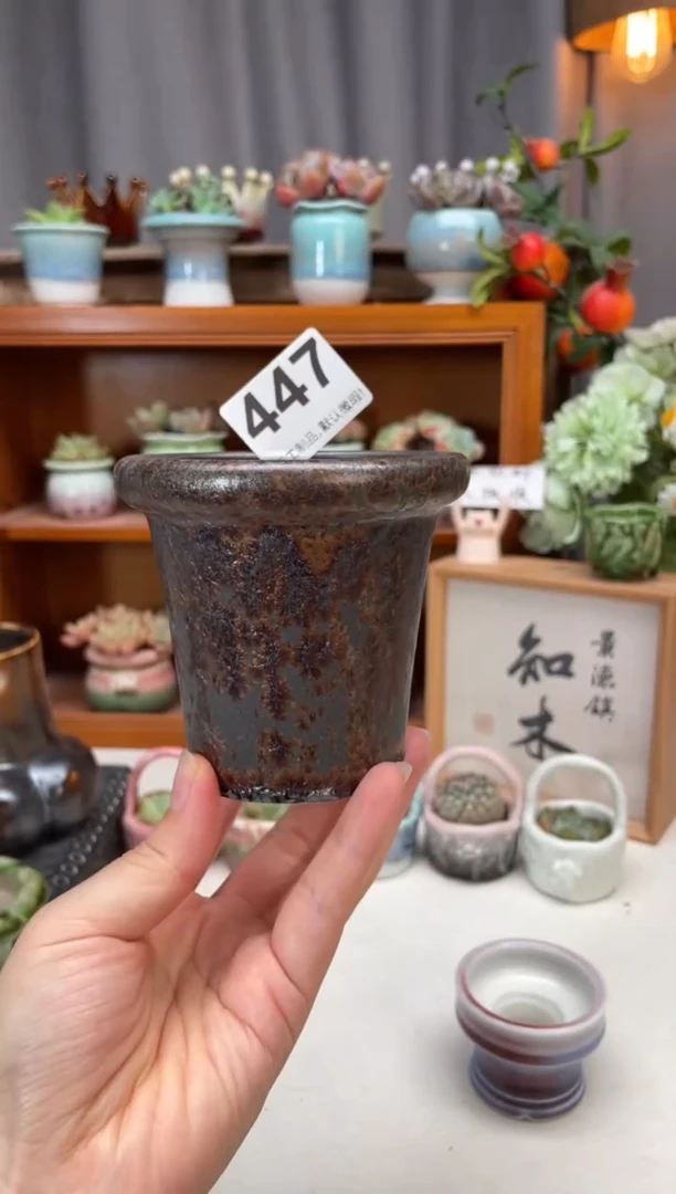 瓷片447瑕疵知木小芳花盆