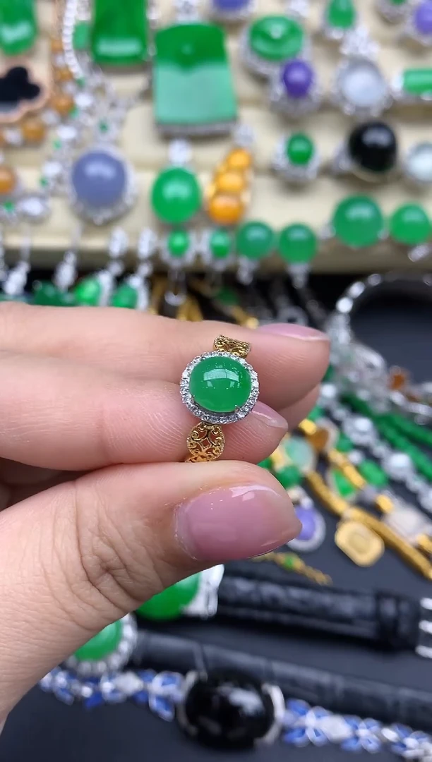 【闪购商品】翡翠戒指18K金镶嵌560-中国好珍宝