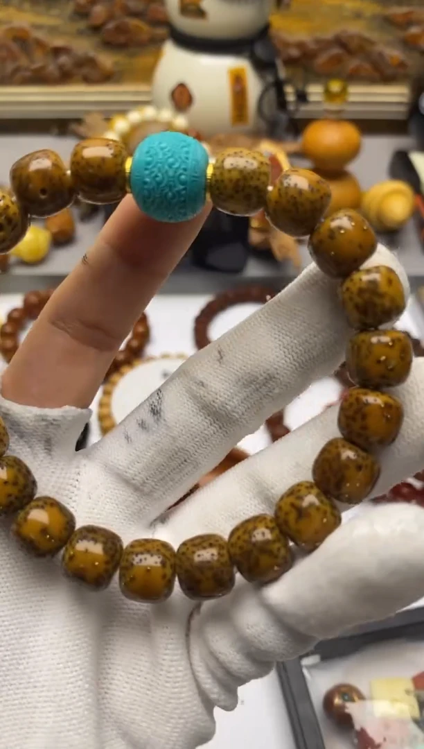 手串菩提18K金镶嵌星月手串