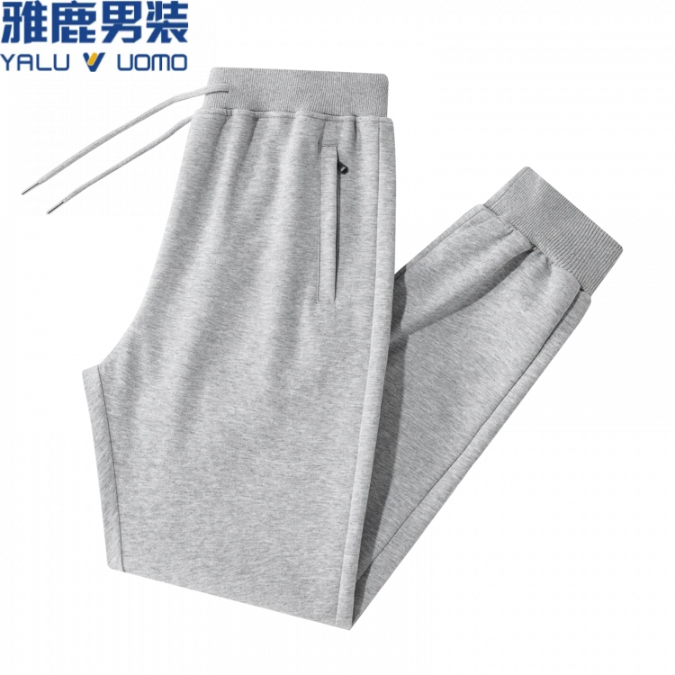 雅鹿男装卫裤夏季直筒商务休闲男亮面春季经典系列宽松季长裤青春