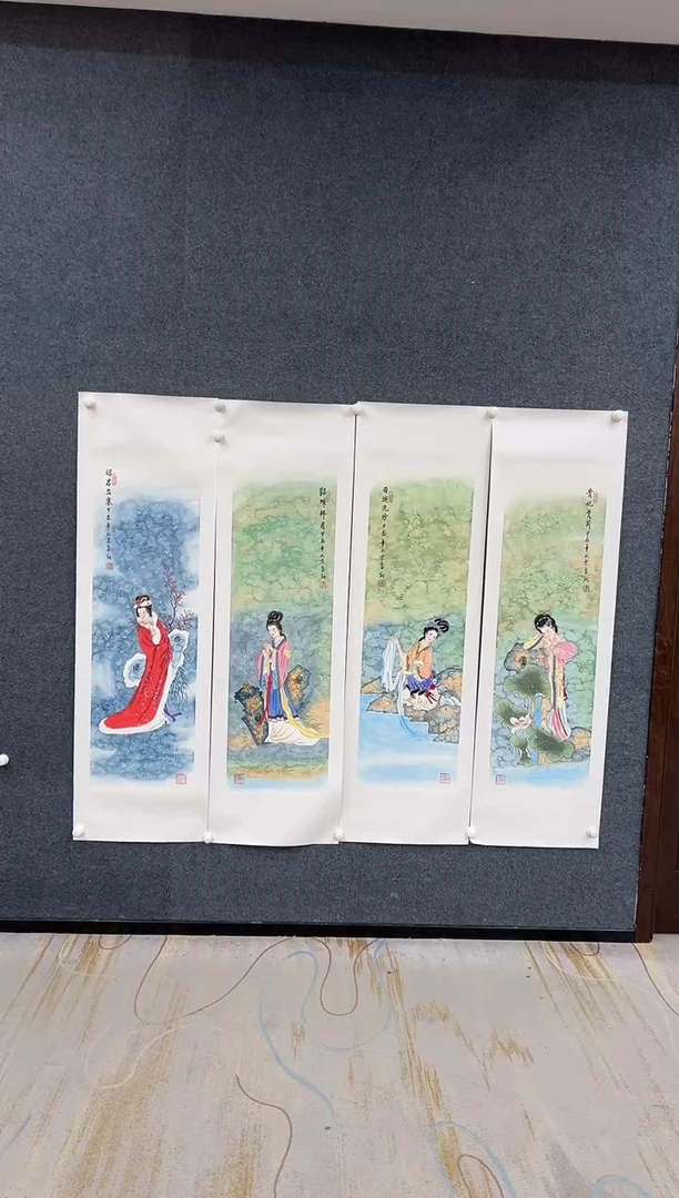 国画冯高翔-四条屏-018
