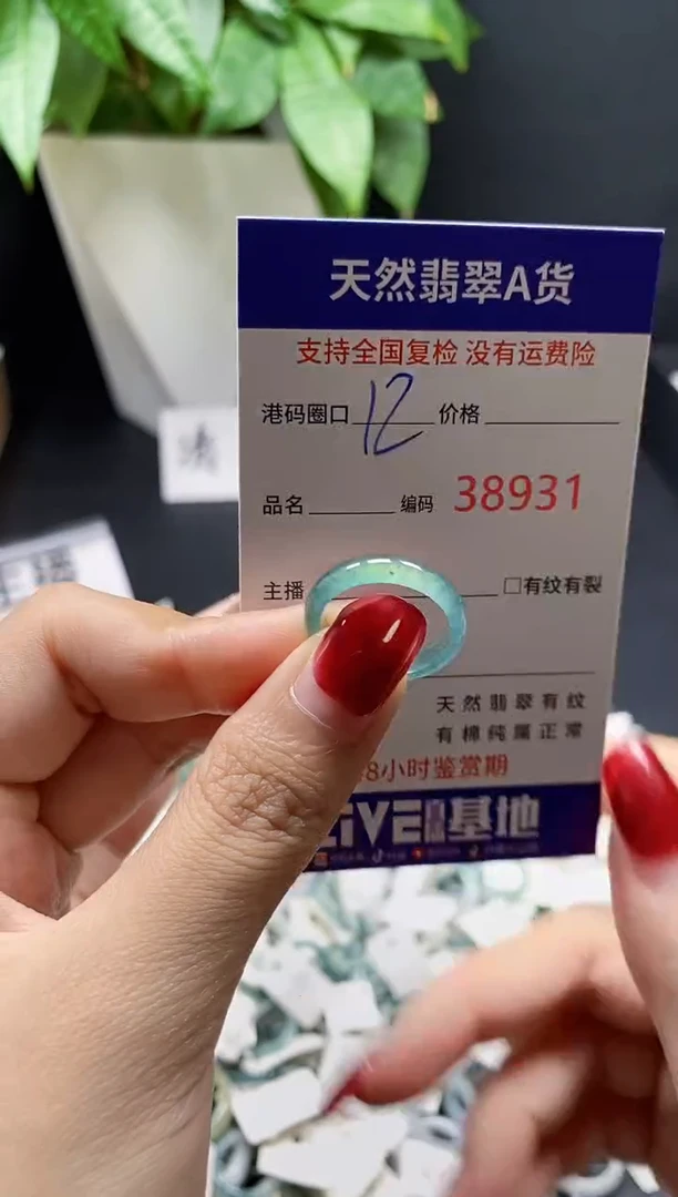 翡翠戒指未镶嵌天然翡翠戒圈8931