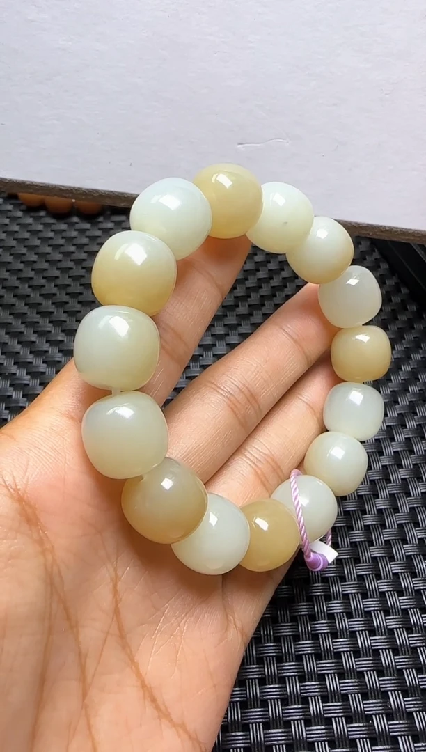 【闪购商品】和田玉手串未镶嵌新疆和田玉迪克兰卡14老型手串