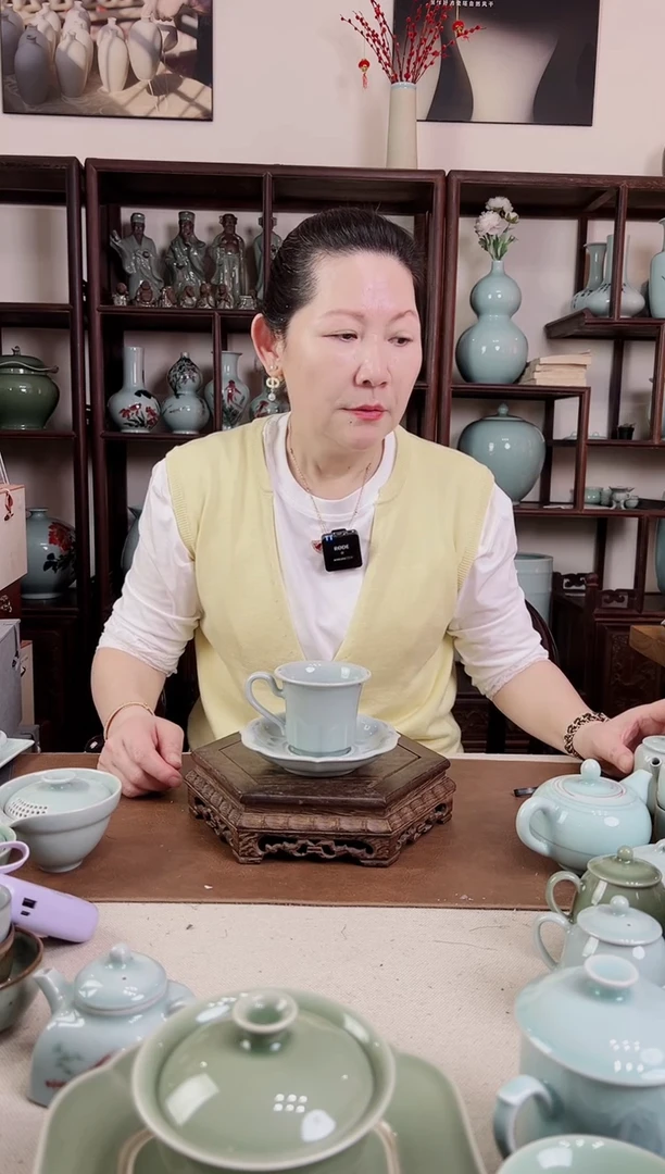 杯青瓷 粉青 咖啡杯