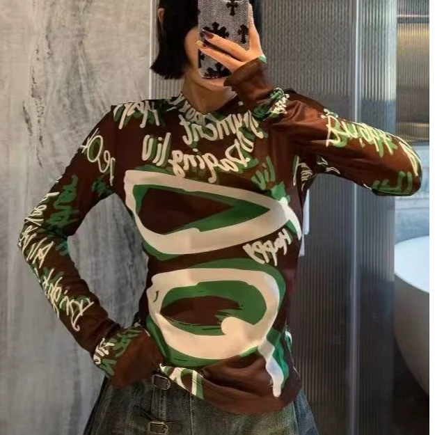 【DAQINGLIU】设计师品牌涂鸦字母网纱T:DQAWBMT081