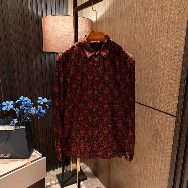 【国风精粹 高端桑蚕丝】2025秋季新款男士高品质复古休闲长袖衬衫