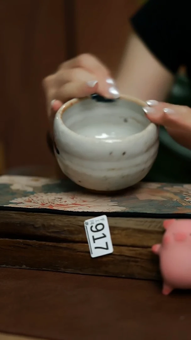 粗陶 水墨志野杯