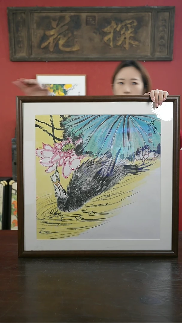 【闪购商品】书法手绘60*60-Z58荷花