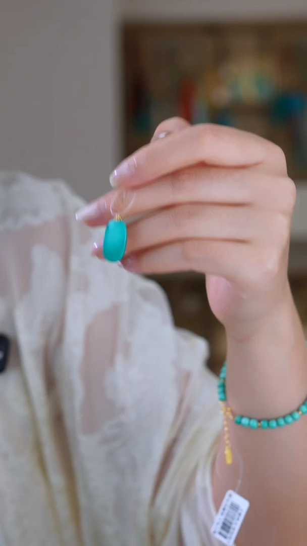 绿松石18K金镶嵌吊坠(赠链)1