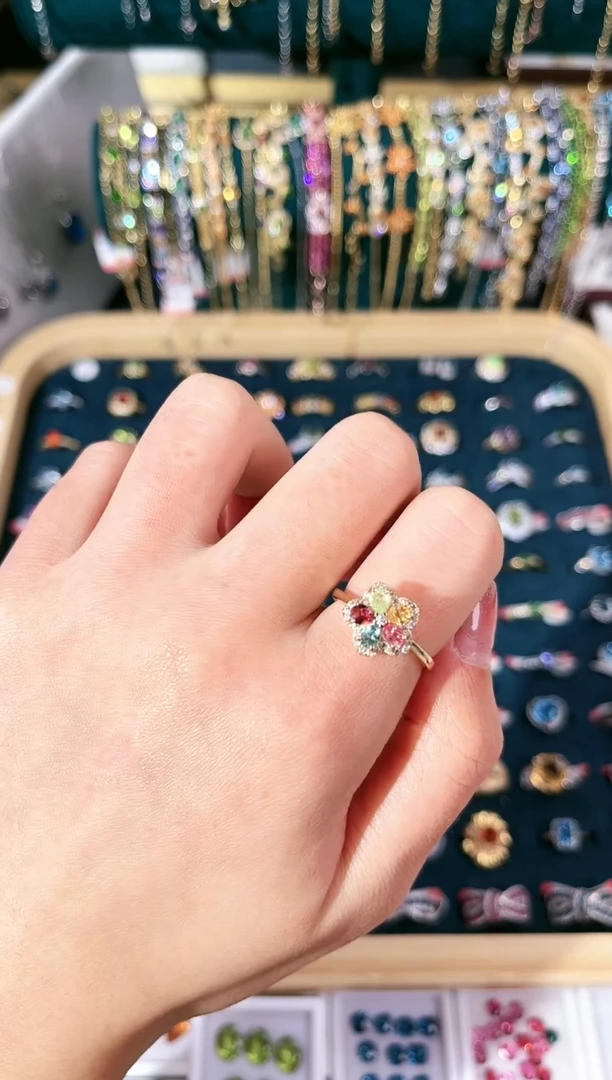 【闪购商品】碧玺戒指银S925镶嵌S-101