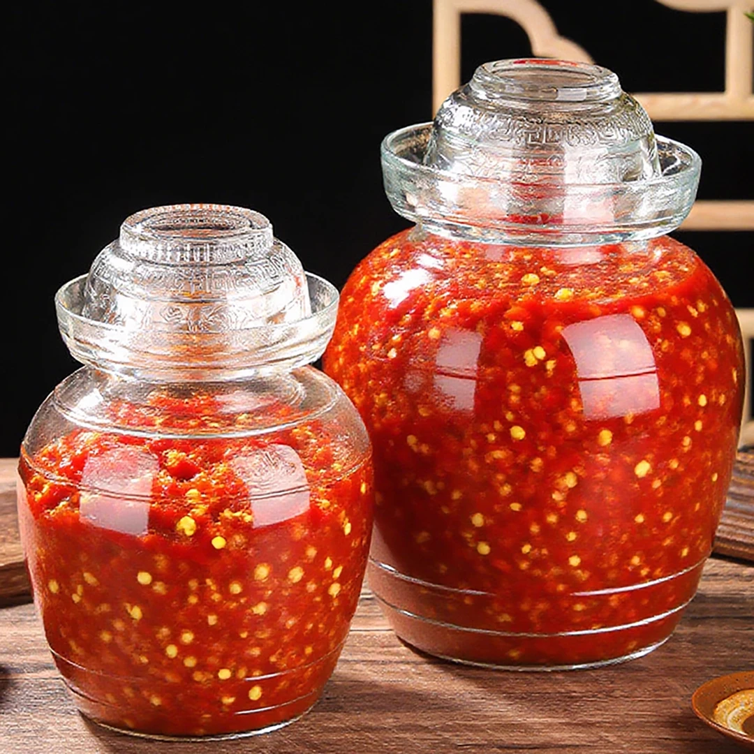 辣椒酱专用玻璃罐泡菜坛子腌制酸咸菜缸食品级密封罐剁椒分装空瓶