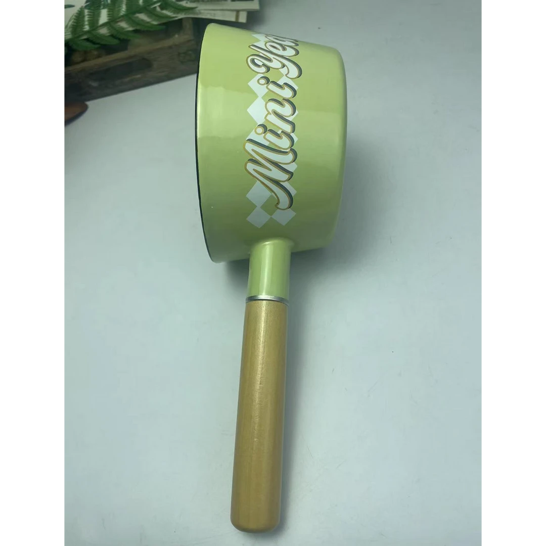 正宗珐琅搪瓷木柄小奶锅煮面汤锅泡面锅奶锅家用15cm