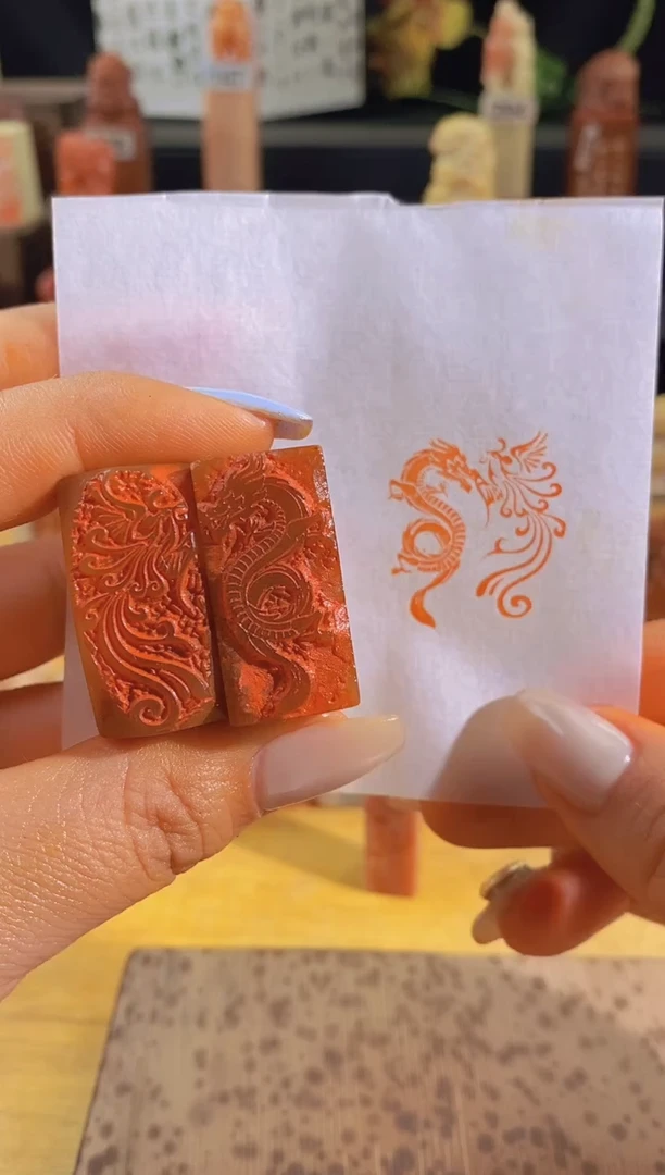 昌化石印石龙凤呈祥3*1.5有库存