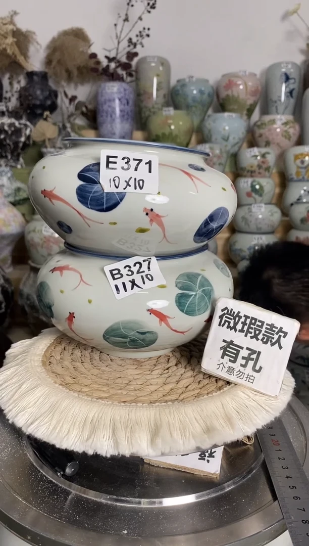 瓷韵花盆 E371 B327 手工制品 完美主义者慎拍