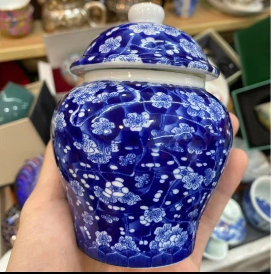 D114-金顶陶瓷4号冰梅茶叶罐KY