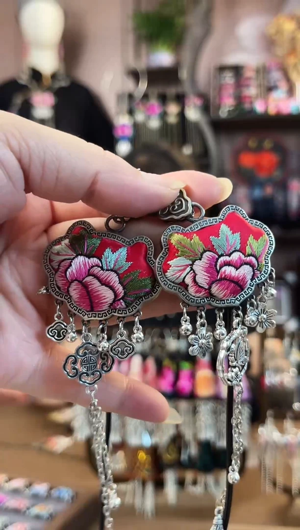 织绣星*织绣民族风手工非遗老绣饰品010