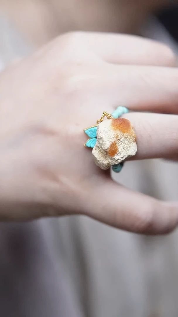 未镶嵌琥珀戒指蜜蜡戒指