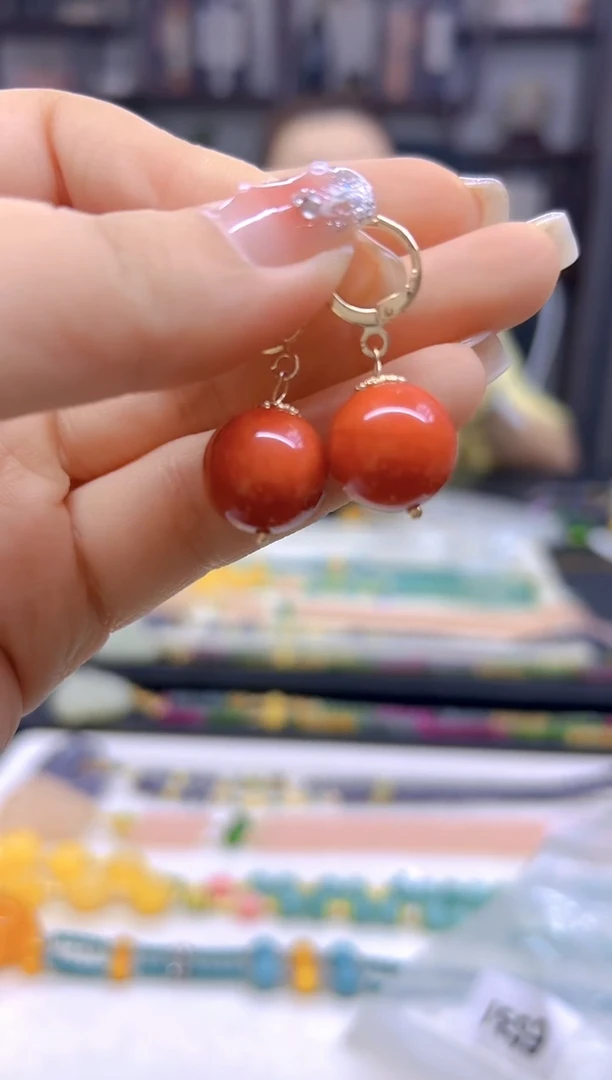 翡翠14K金镶嵌耳饰DIY款E531