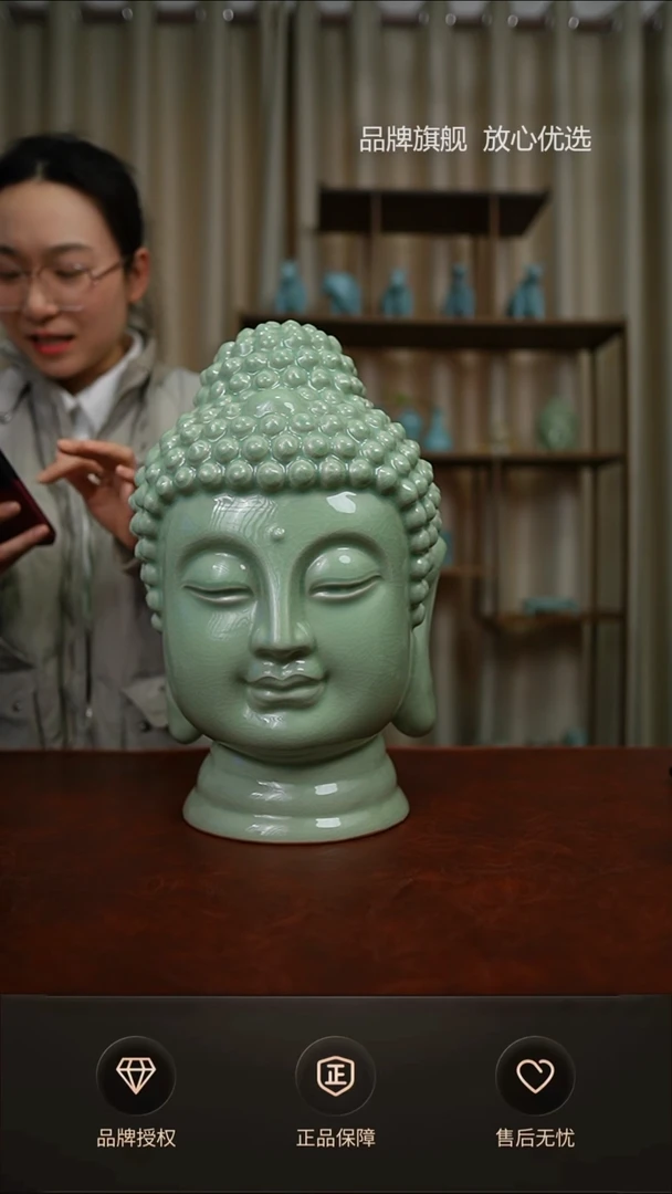 【闪购商品】一级豆绿大号佛首