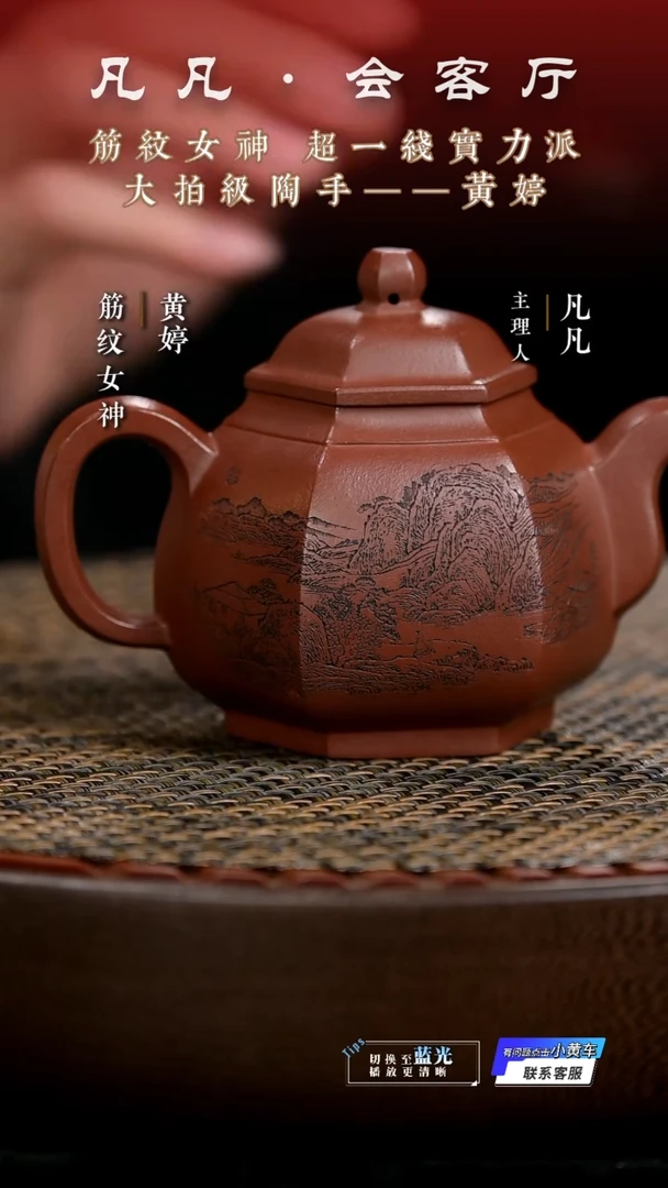 茶壶紫砂JW黄婷96 六方古亭底槽清230cc