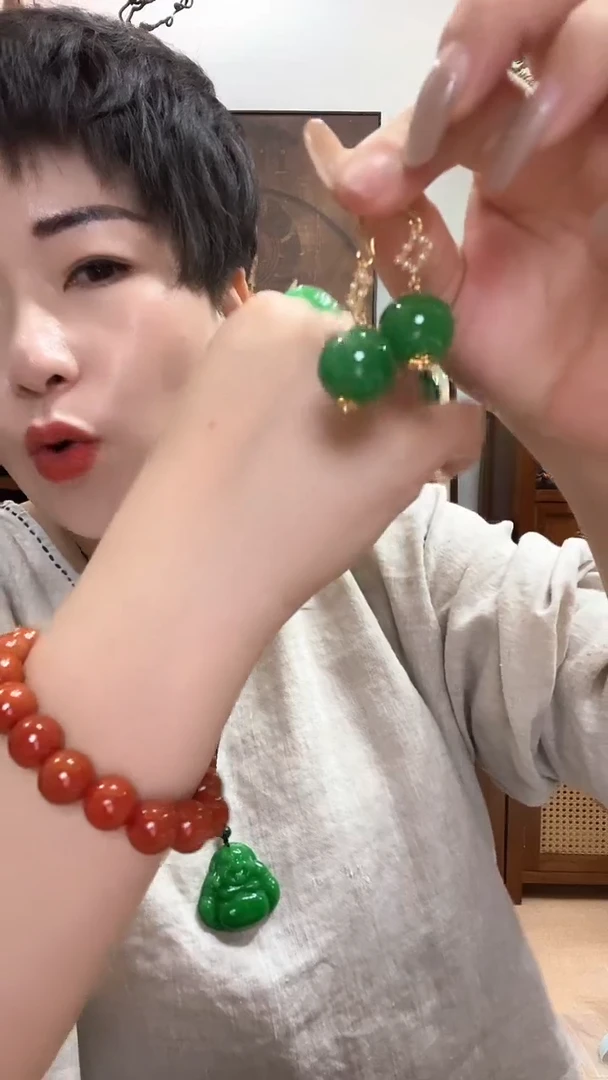 合金翡翠耳饰143