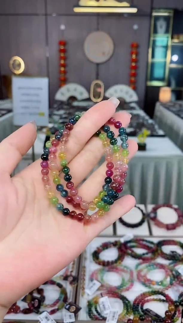 碧玺三圈手串5mm+未镶嵌碧玺（多样性发一条）hon