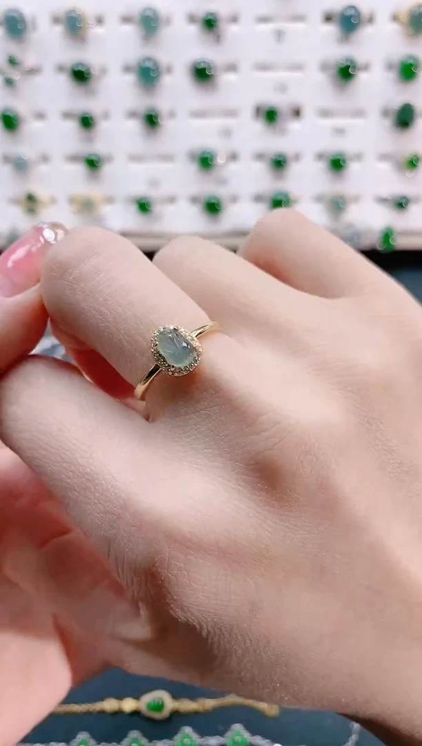 【闪购商品】翡翠戒指银S925镶嵌天然翡翠