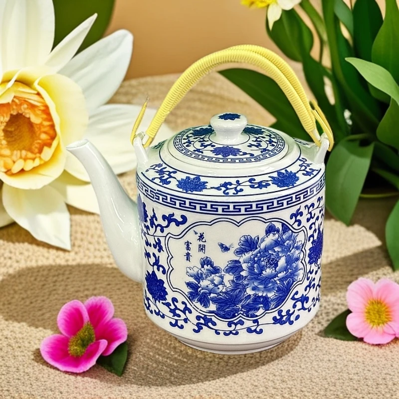 19新款景德镇四大名瓷青花老式茶壶复古款