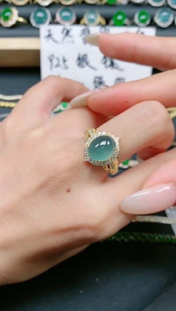 翡翠戒指银S925镶嵌11111