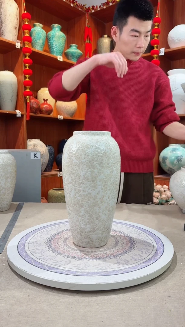 【闪购商品】瓶精品陶瓷花瓶 无花 茶白大号