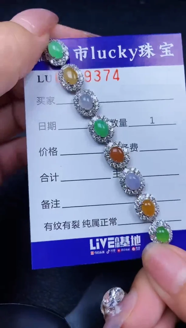 翡翠银S925镶嵌颈饰9374