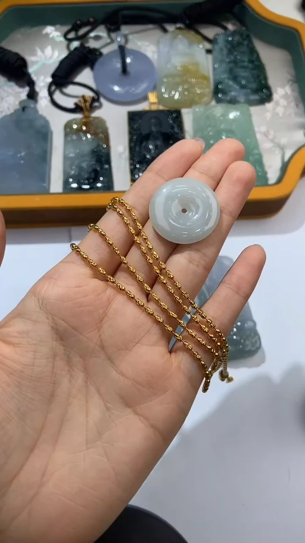 【闪购商品】翡翠挂件银S925镶嵌276846/平安扣  多样性一件发