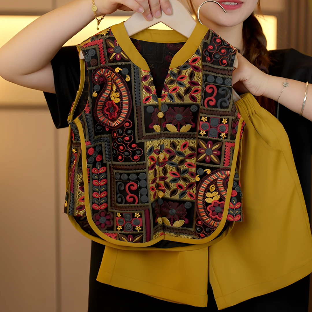 幂姐原创儿童夏季民族风无袖上衣+中裤MJX256351