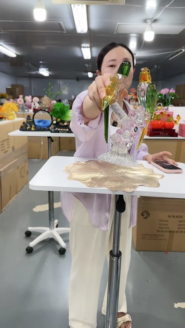树脂金沃水晶琉璃摆设    鸟