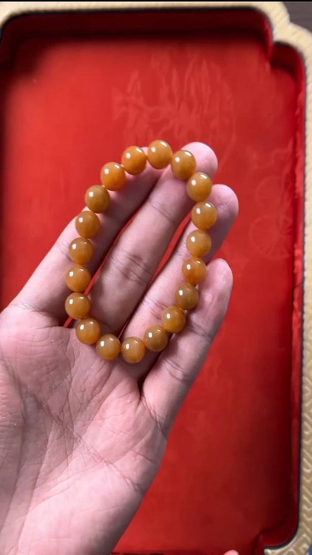 未镶嵌和田玉挂件新疆且末糖10mm圆珠手串