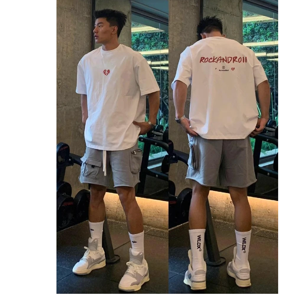 UYH重磅260g克纯棉美式设计感字母印花短袖T恤夏季vintage宽松男