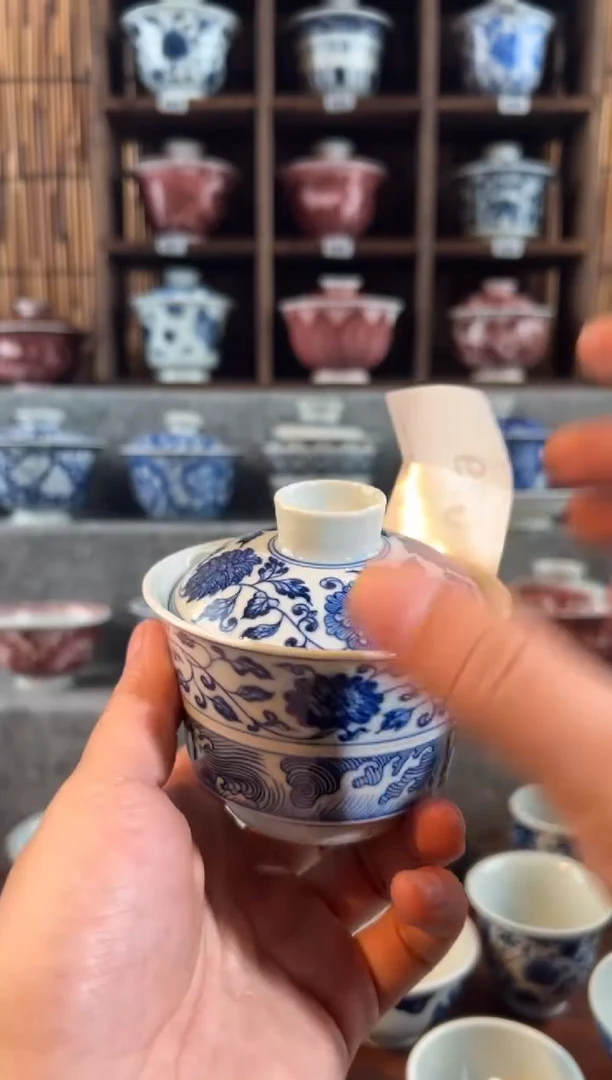 【闪购商品】a079天禄言瓷缠枝莲盖碗