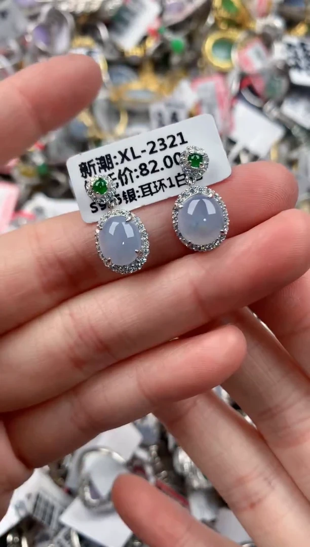 银S925镶嵌戒指翡翠222              5