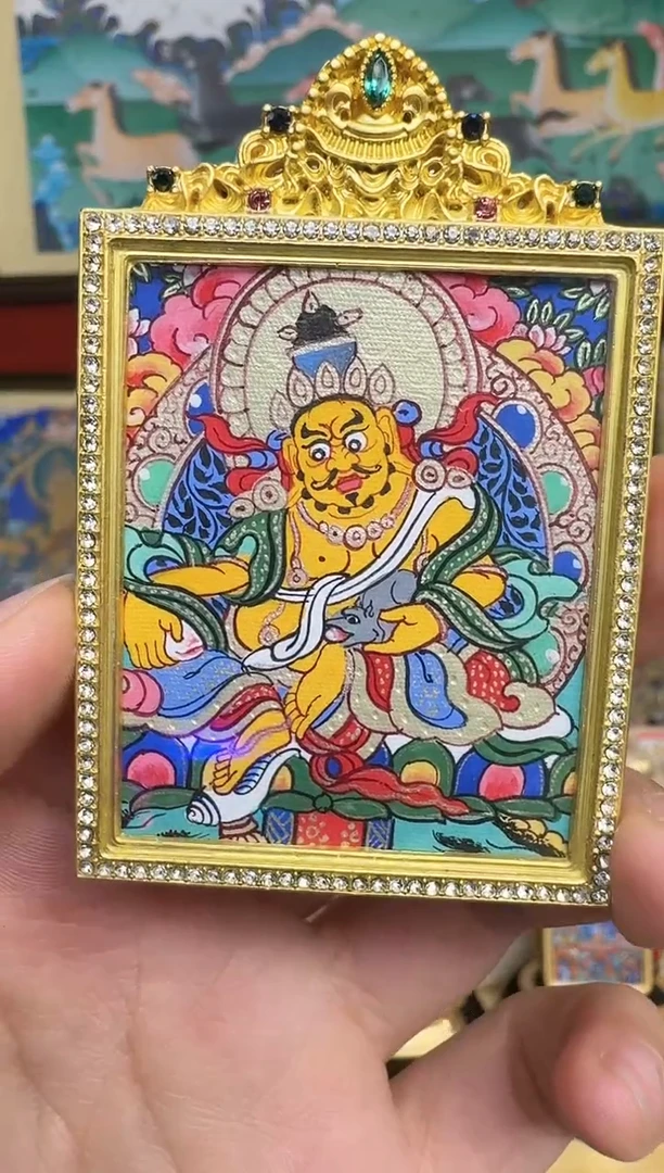 吊坠黄C-热贡纯手绘