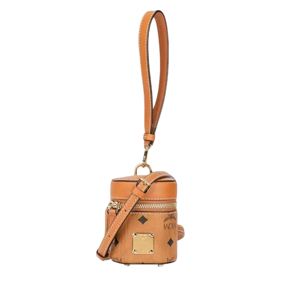 95新 MCM 安洁利MCM干邑色迷你盒子包