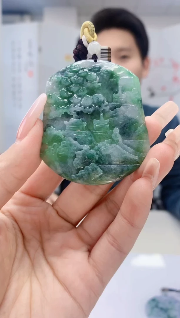 【闪购商品】定制翡翠未镶嵌1502lr-毛货挂件67