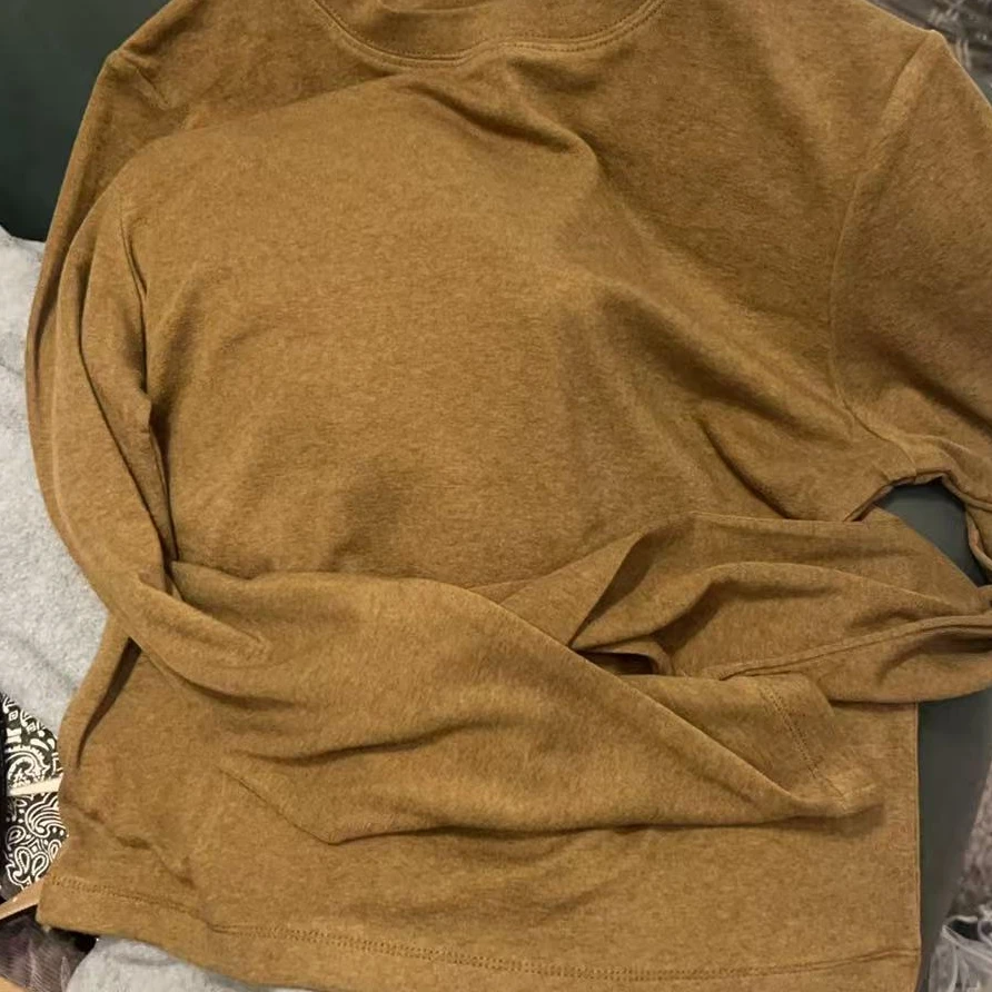 ［小小布］no退换-东大门正品e5d芥末绿色黑色打底T