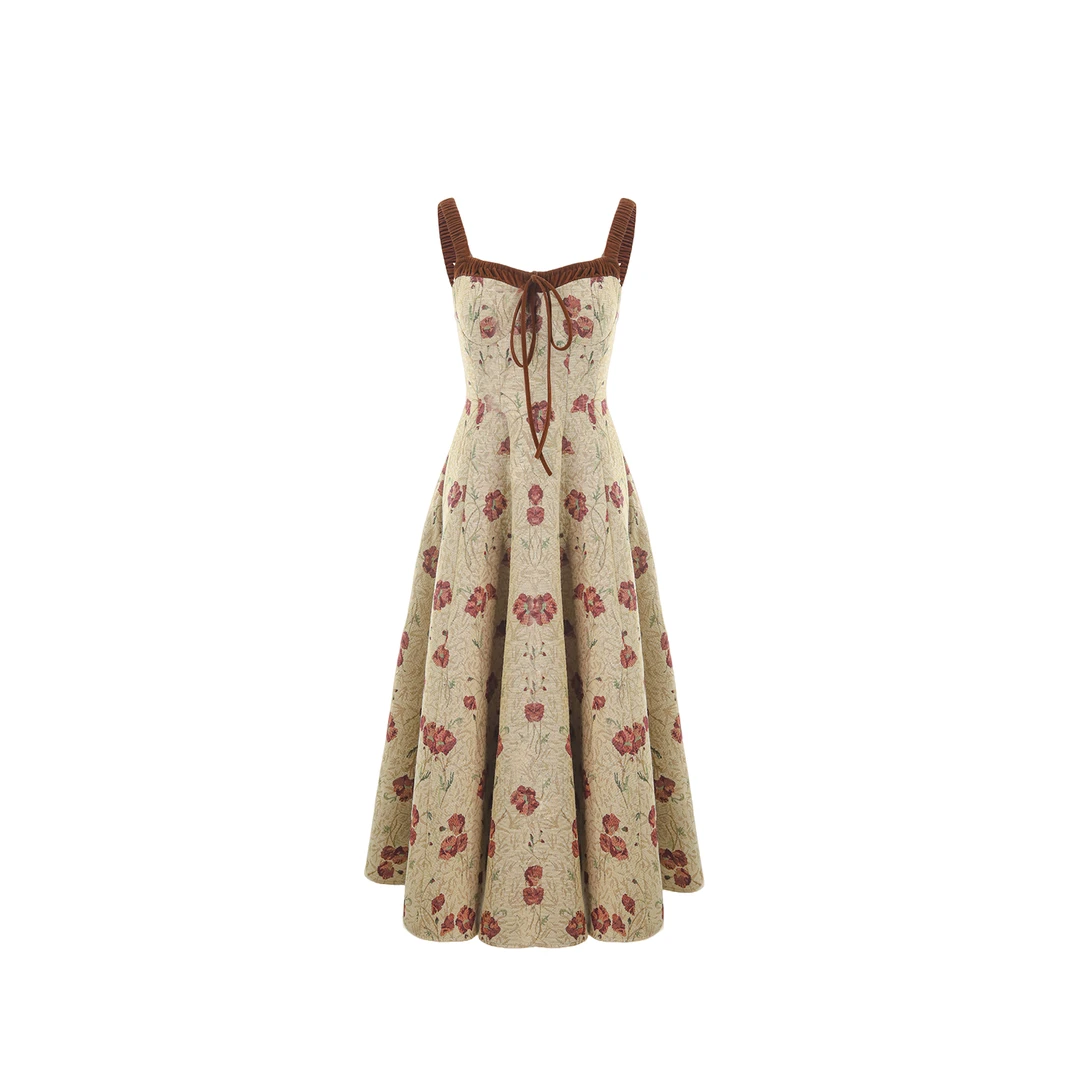 Eleven 【焦糖玛奇朵】复古法式气质收腰大码连衣裙雅小众-W314