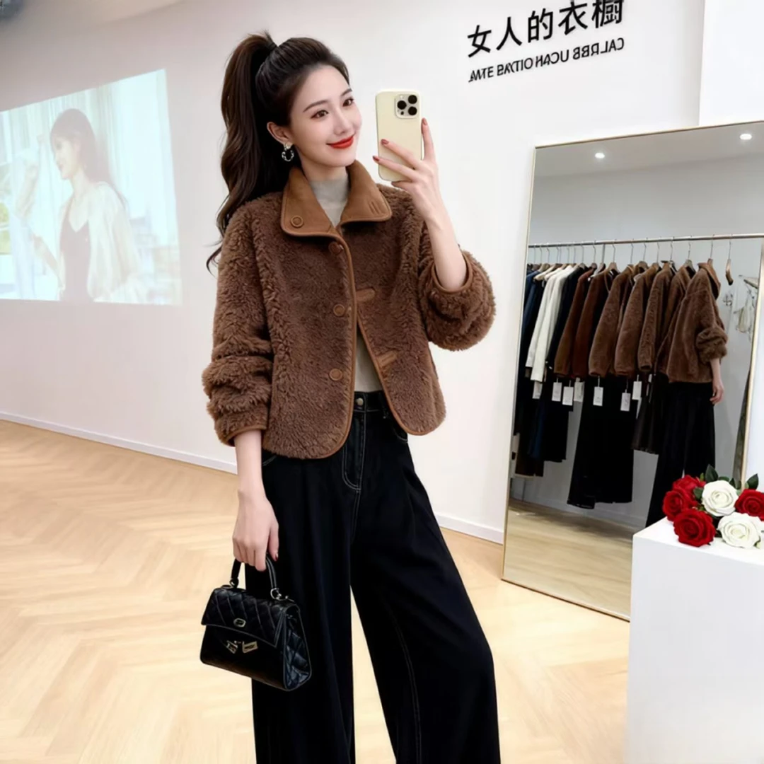 皮毛一体女爆款2025新款毛毛外套两面穿羊羔毛秋冬新款羊剪绒保暖